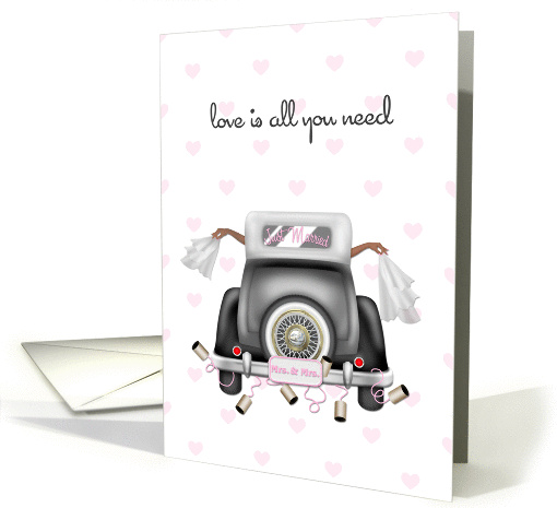 Two African American Brides, Lesbian Wedding Announcement card