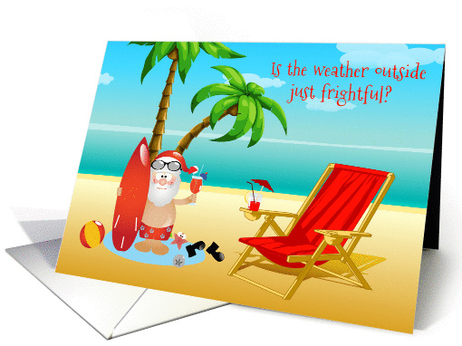 Tropical Santa on the Beach Christmas Greeting card (1129424)