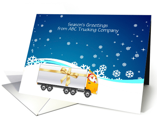 Truck with Santa, Winter Scene Holiday Greeting card (1135046)