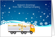 Truck with Santa, Winter Scene Holiday Greeting card
