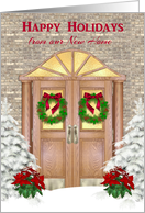 Holiday Door, New Home, Happy Holidays Greeting card