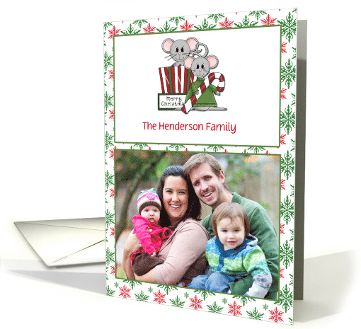 Christmas Mice, Snowflakes, Holiday Photo card (1135664)
