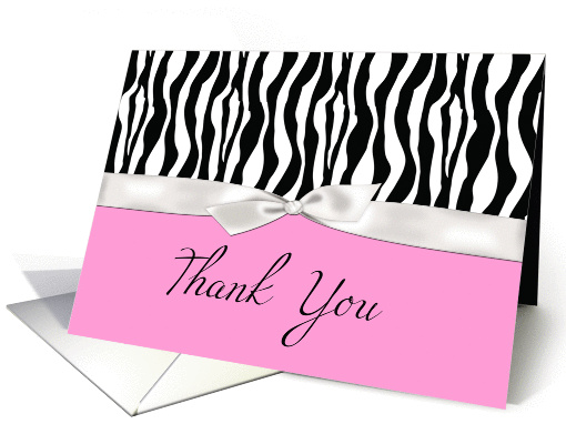 Thank You Zebra Print, Pink, Blank card (1148712)