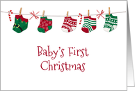 Baby’s First Christmas, Holiday Socks card