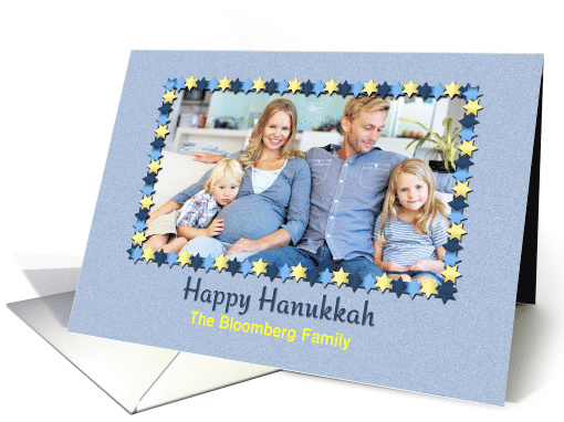 Star Frame, Blue, Happy Hanukkah Photo card (1149486)