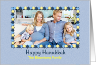 Star Frame, Blue, Happy Hanukkah Photo Card