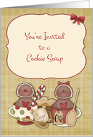 Holiday Gingerbread Cookies, Cookie Swap Invitation card