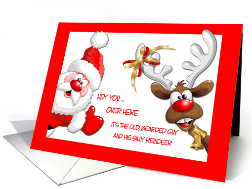 Santa and Reindeer, Christmas Greeting card (1152356)