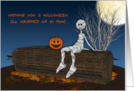 Halloween Graveyard Mummy, Full Moon card