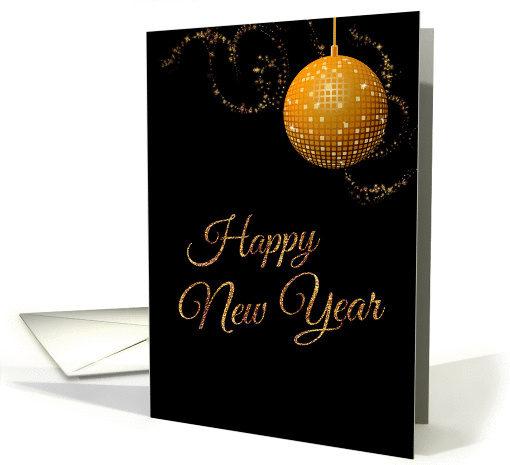 Gold Mirror Ball, Happy New Year card (1155042)