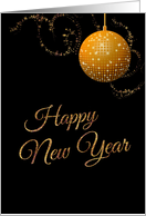 Gold Mirror Ball, Happy New Year card