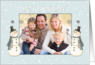 Whimsical Snowmen, Let it Snow, Holiday Photo Card