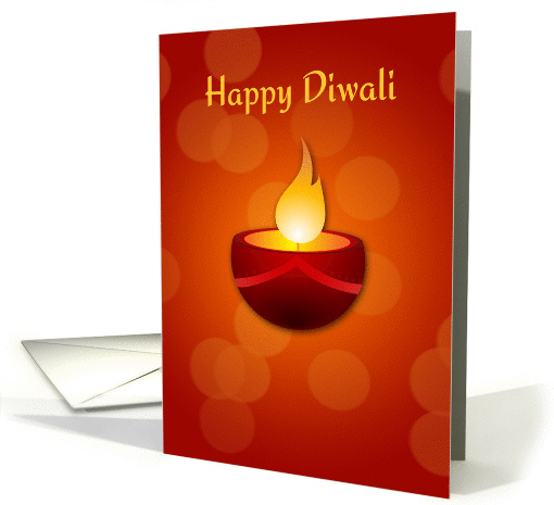 Happy Diwali, Red Candle card (1158554)