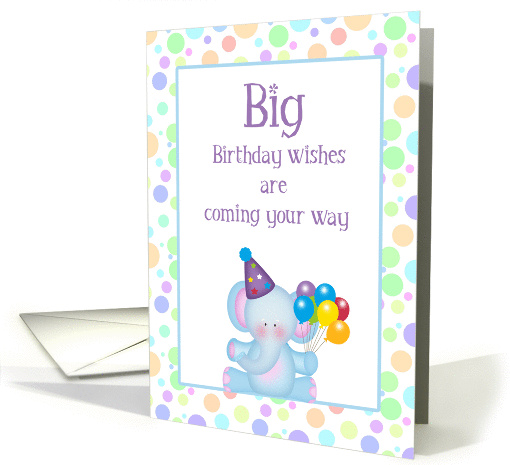 Birthday Elephant with Balloons card (1159444)