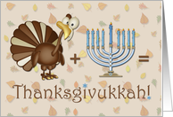 Turkey, Menorah, Humorous Thanksgivukkah Greeting card