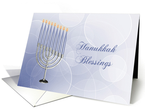 Modern Hanukkah Blessings, Menorah, Circles card (1162018)