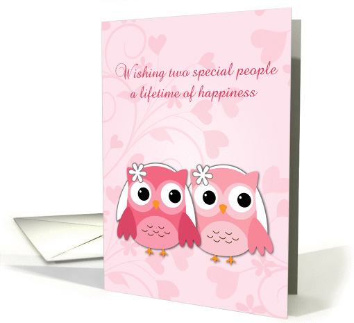 Pink Owls, Pink Swirls and Hearts, Lesbian Wedding... (1162292)