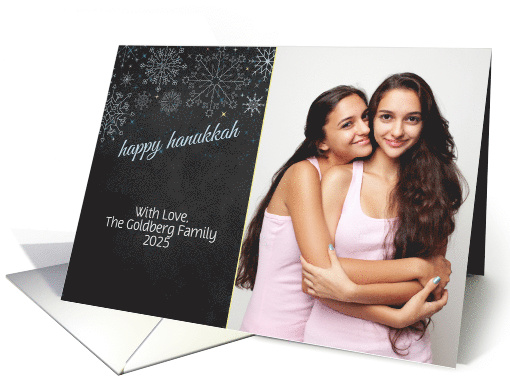 Chalkboard with Snowflakes, Happy Hanukkah Photo card (1171384)