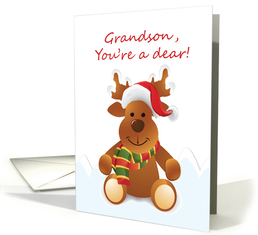 Cute Reindeer, Grandson Christmas Greeting card (1173884)