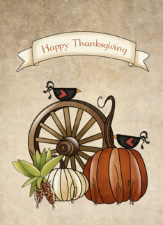 Happy Thanksgiving, Pumpkins and Crows