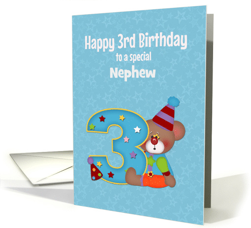 Third Birthday, Nephew, Bear, Customizable Relation card (1180752)