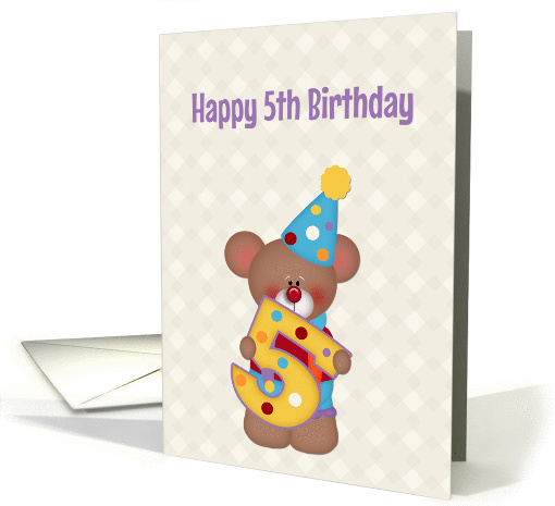 Fifth Birthday, Bear, Number Five card (1181150)