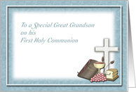 First Holy Communion Blessings, Congratulations Great Grandson card
