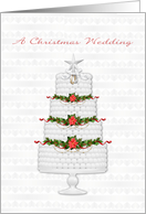 Holiday Wedding Cake, Christmas Wedding Congratulations card
