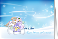 Snow Family, Winter Scene, Christmas Card