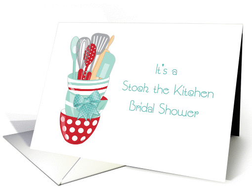Kitchen Bowls, Utensils, Kitchen Bridal Shower Invitation card