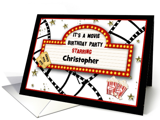 Movie Marquee, Customizable Name, Birthday Invitation card (1187212)