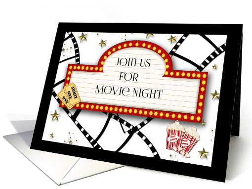 Movie Marquee, Movie Night Invitation card (1187354)