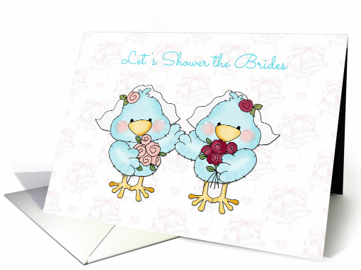 Cute Bride Birds, Lesbian Bridal Shower Invitation card (1187364)