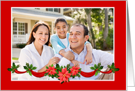 Poinsettia Garland, Holiday Photo Card