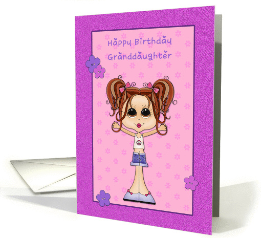 Brunette Teen Granddaughter, Happy Birthday card (1187786)