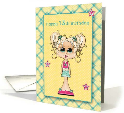 Cute Blonde Teen, 13th Birthday card (1187986)