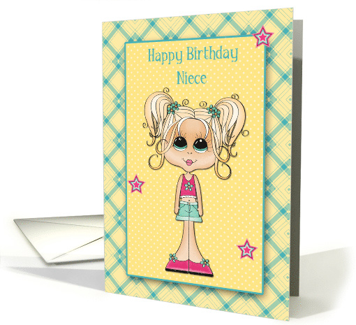 For Niece Happy Birthday Cute BlondeTeen card (1187996)