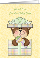 Baby Bear in Gift Box, Thank you for Gift card