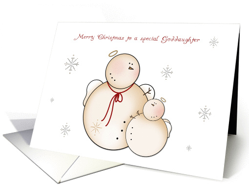 Snow Angels, Merry Christmas Goddaughter card (1190042)