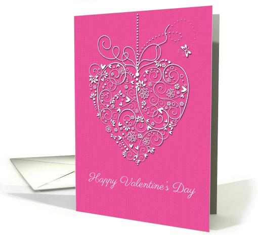 Filigree Heart, Pink, Valentine's Day card (1191092)