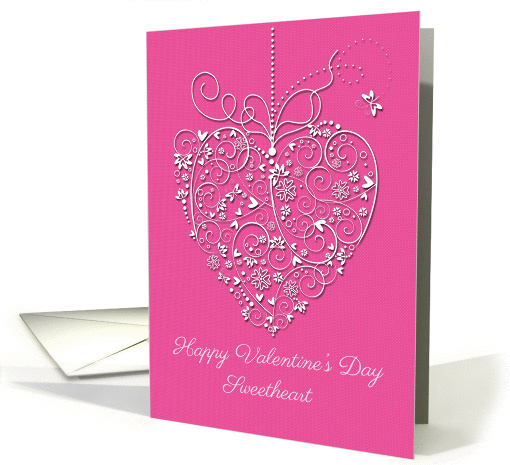 Filigree Heart, Pink, Valentine's Day for Sweetheart card (1191126)