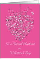 Filigree Heart, Pink, Valentine’s Day for Husband card