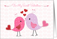 Cute Birds, Hearts, Valentine card
