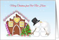 Merry Christmas, Bride, Groom, Gingerbread House, New Home card