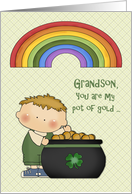 St. Patrick’s Day, Pot of Gold, Grandson card