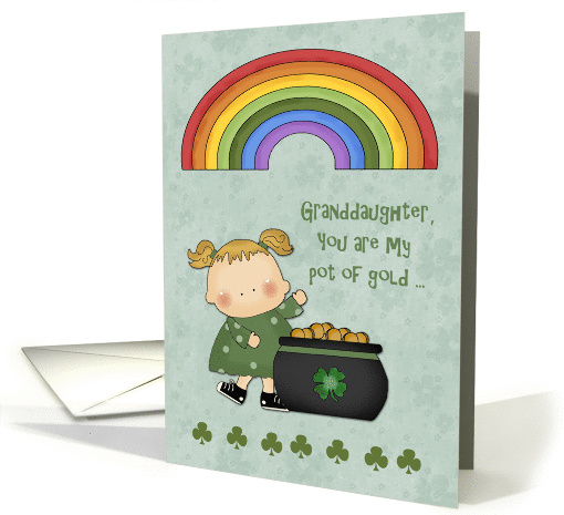 St. Patrick's Day, Pot of Gold, Granddaughter card (1196178)