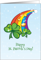 St. Patrick’s Day, Rainbow, Shamrocks, Gold Coins card
