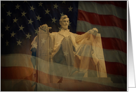 American Flag, Lincoln Memorial, Presidents’ Day Greeting card