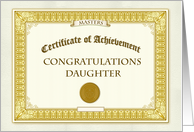 Gold Certificate, Congratulations Daugther, Masters Degree card