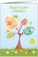 Easter Egg Tree, Happy Easter Grandson card